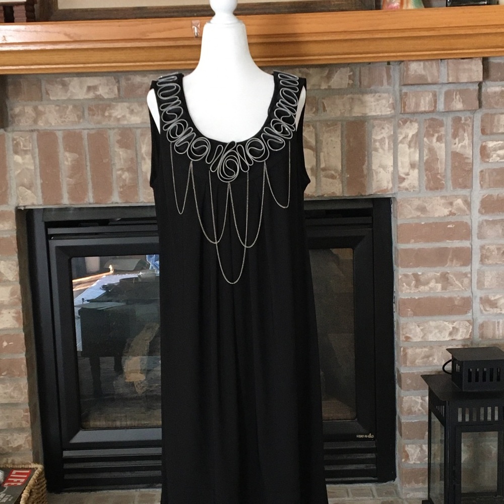R&M Richards Cocktail Dress, Metal Accents, 14W New Without Tags